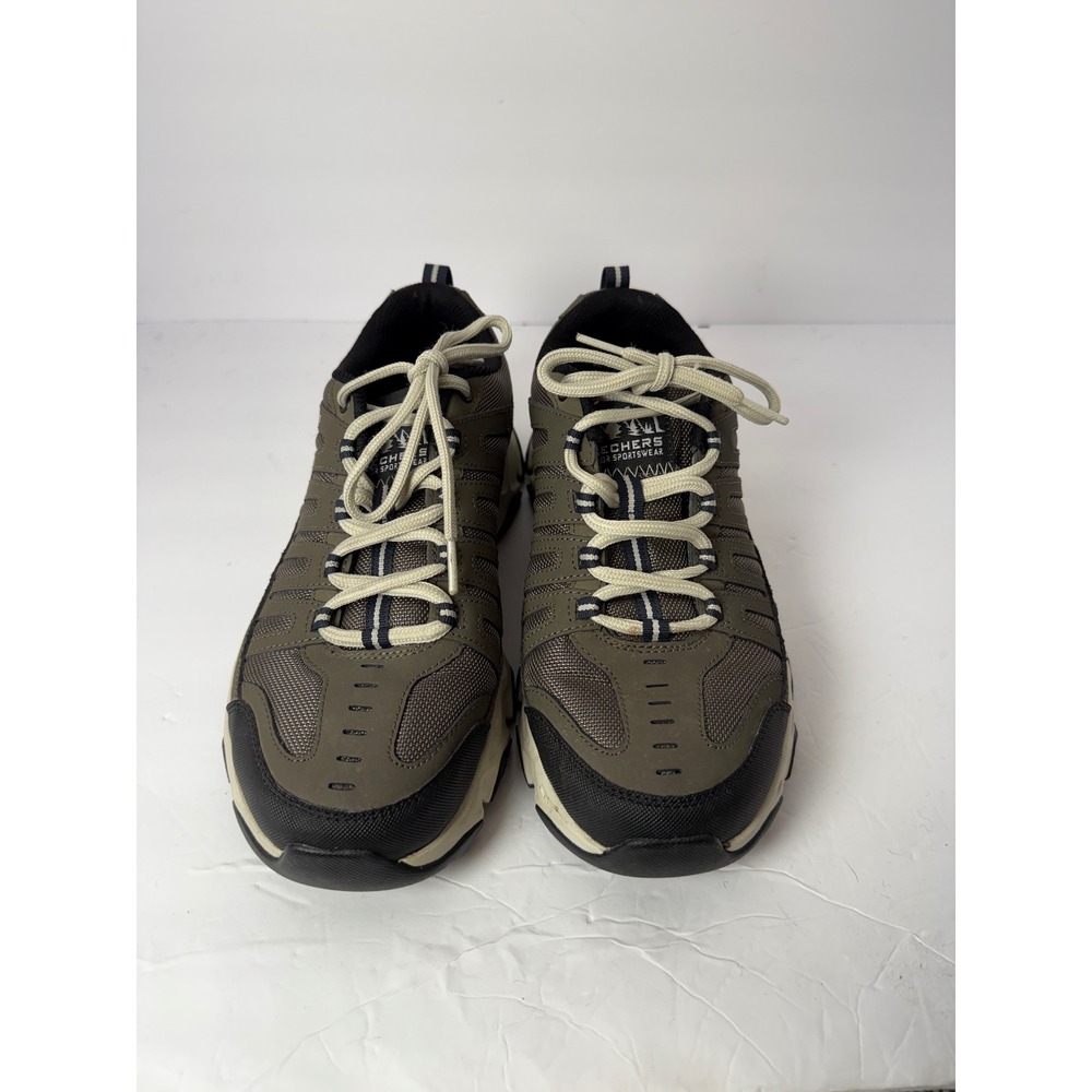 Skechers Mens 8.5 Extra Wide Trail Hiking Shoes Brown Water Repellent 51887EWW